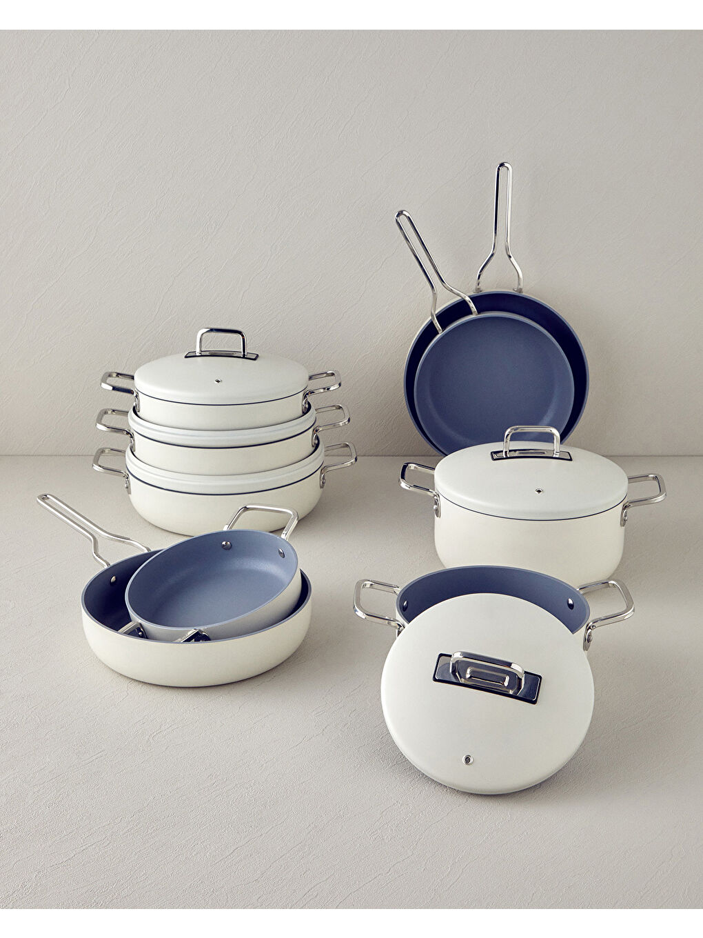 Ekru Luna Basık Tencere Krem-6