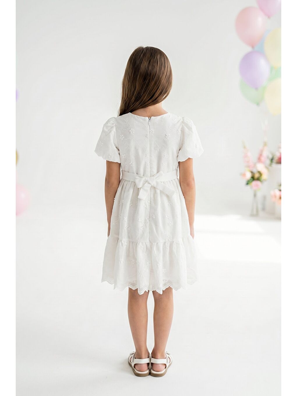 Ekru Kız Çocuk elbise-2