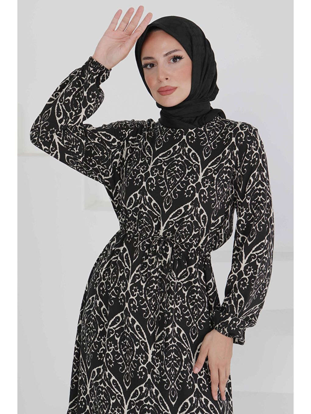 Belden Bağlamalı Elbise Ekru - 27496