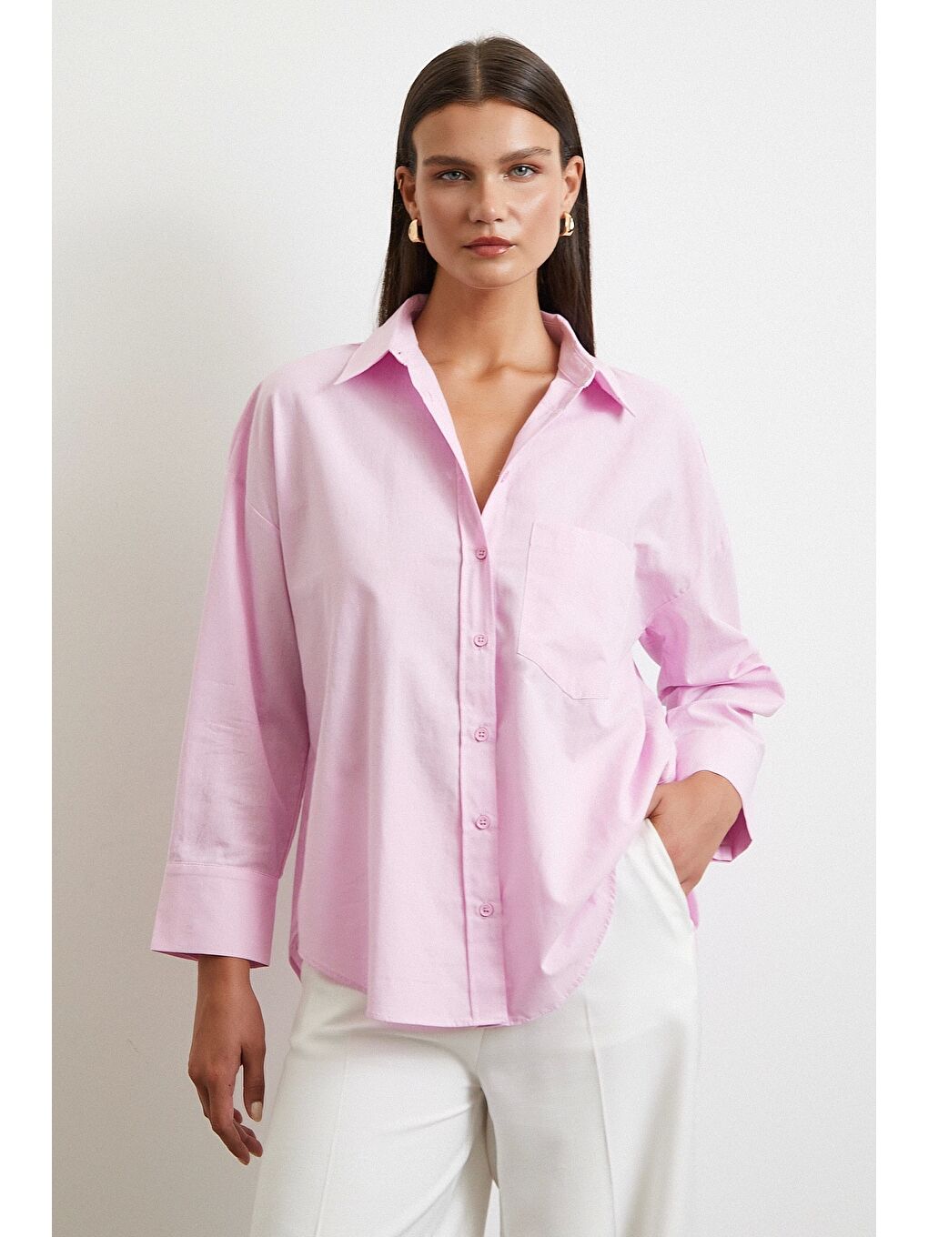 Must Have Poplin Gömlek Pembe-3