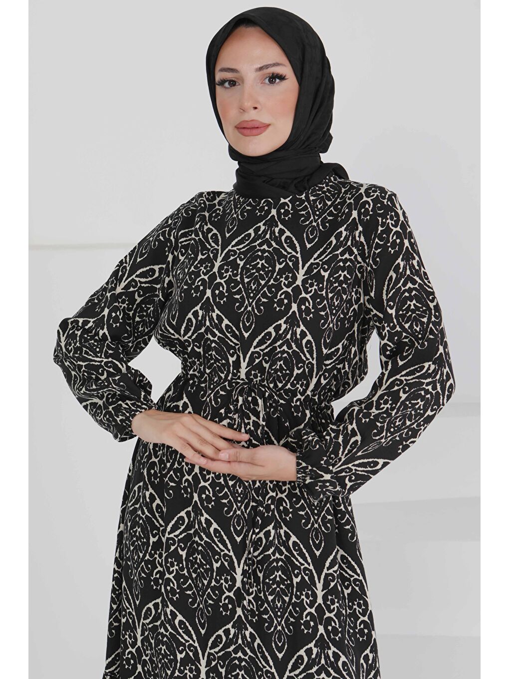 Belden Bağlamalı Elbise Ekru - 27496-2