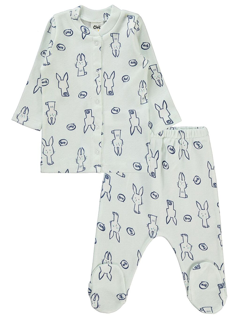Yeşil Baby Kız Bebek Pijama Takımı 1-6 Ay Mint