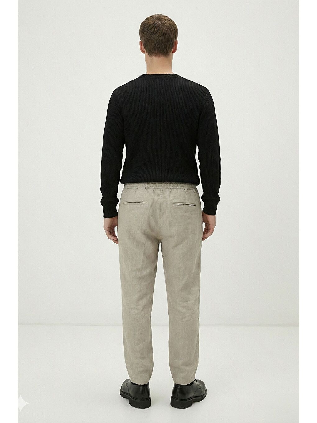 Bej Giotelli Taş Dokuma Kumaş Normal Bel Standart Boy Erkek Pantolon-3