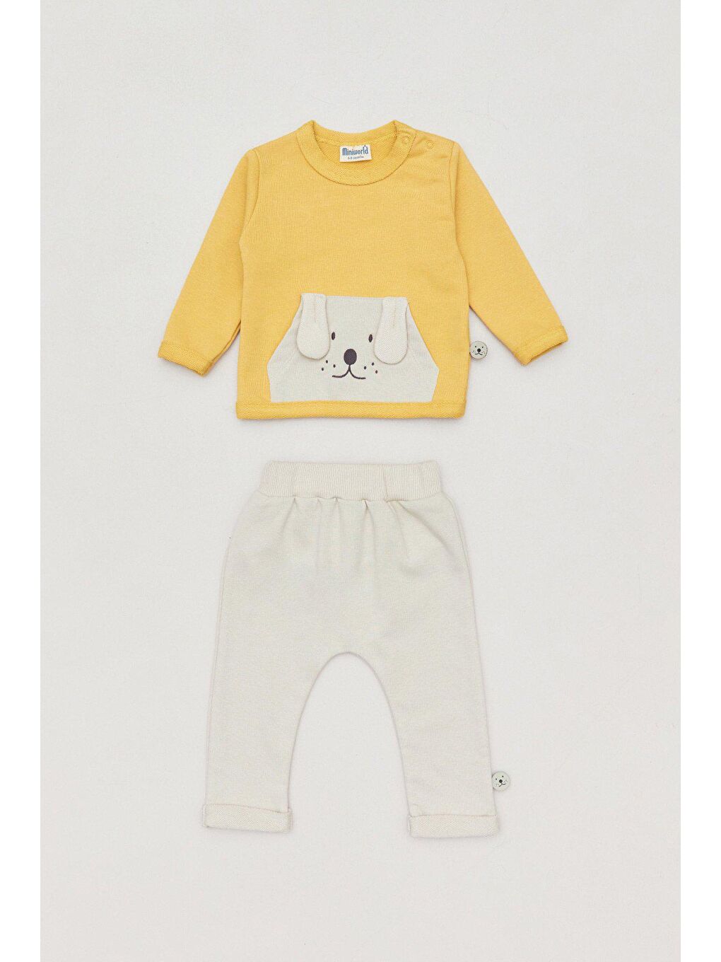 Sarı Baskılı Bisiklet Yaka Erkek Bebek Takım
