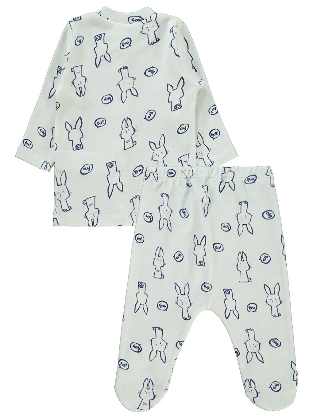Yeşil Baby Kız Bebek Pijama Takımı 1-6 Ay Mint-2
