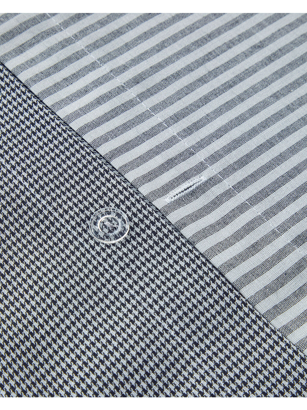 Pied de poule İpliği Boyalı Çift Taraflı Çift Kişilik Nevresim Takımı Siyah-6