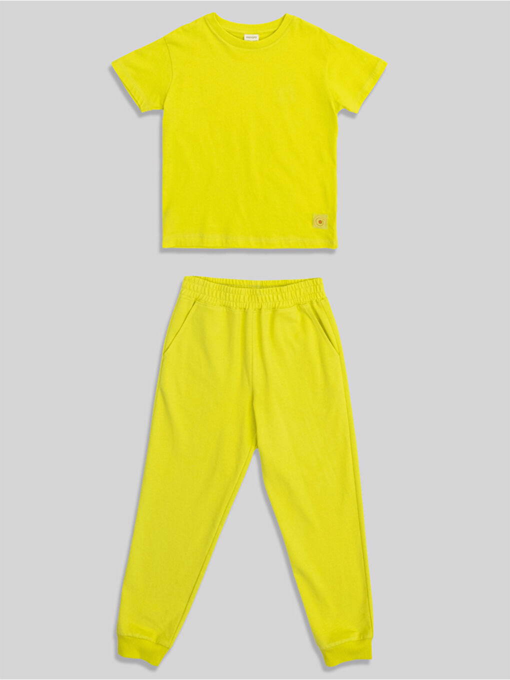 Sarı Levi Pamuklu Çocuk Eşofman Altı Tshirt 2'li Takım-1