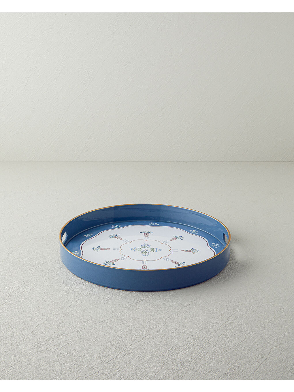 Retro Charm PP Tepsi 33 cm Beyaz - Mavi