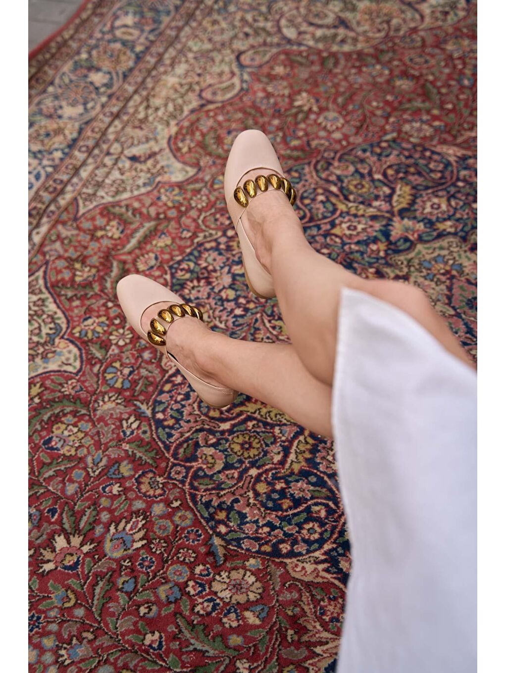 Bej Aksesuarlı Babet Vizon-4