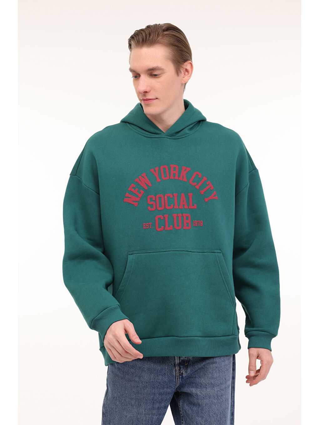 ML MIKE 17CTY112 4PR Yeşil  Erkek Kapüşonlu Sweatshirt Hoodie