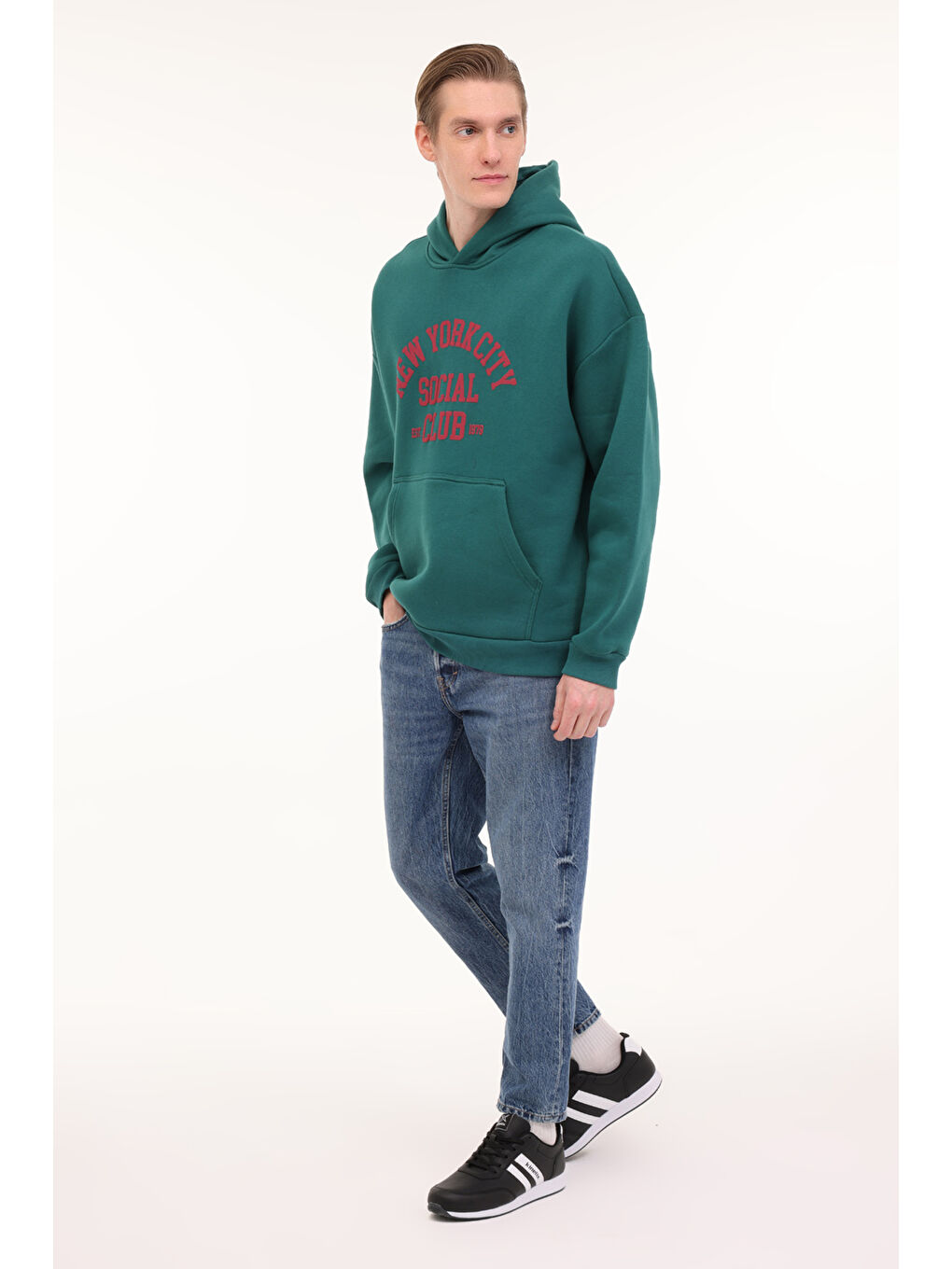 ML MIKE 17CTY112 4PR Yeşil  Erkek Kapüşonlu Sweatshirt Hoodie-2