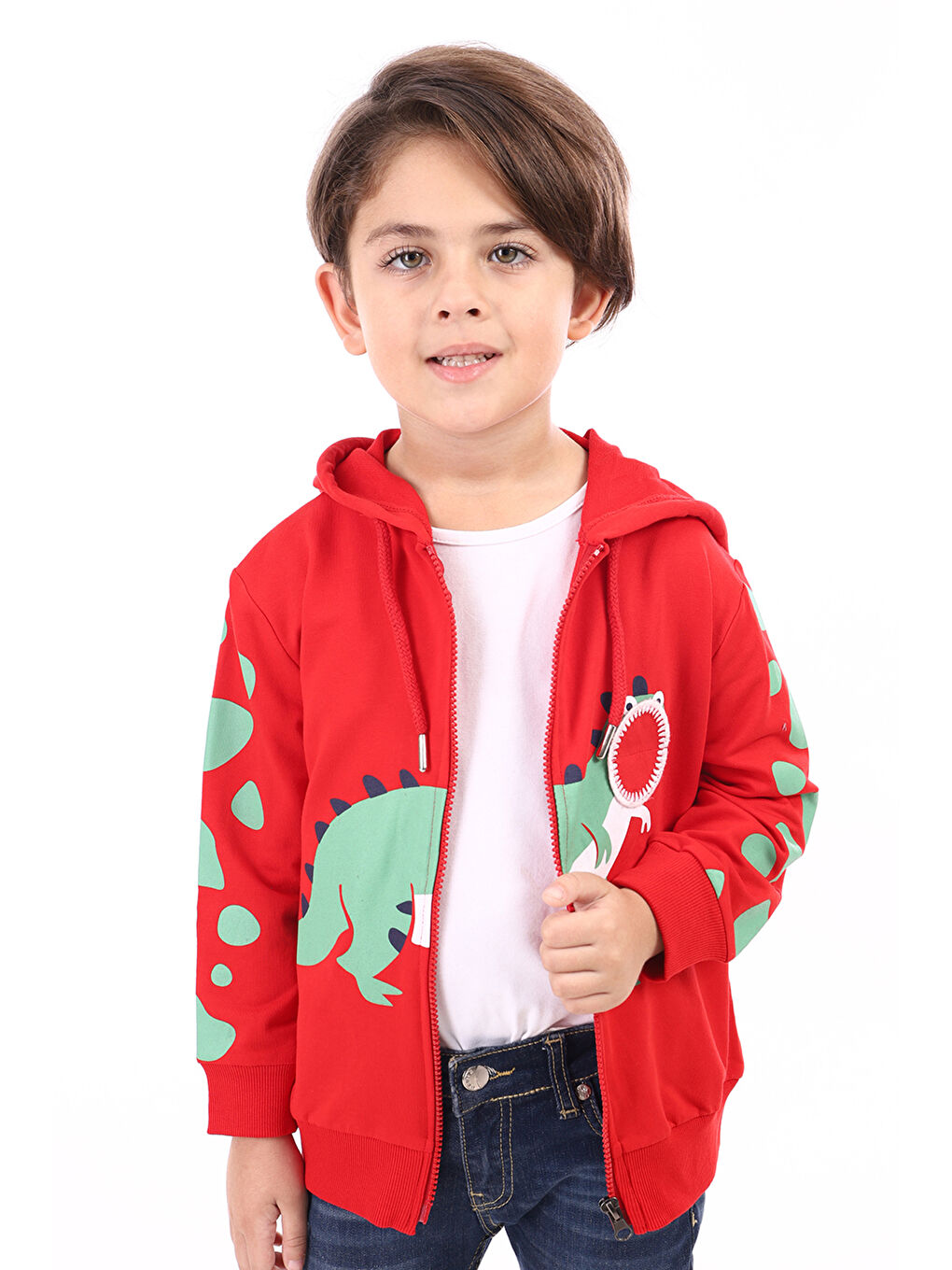 Toontoykids Kırmızı Erkek Çocuk Baskılı Hırka