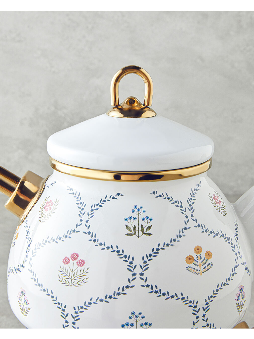 Ornate Retro Emaye Çaydanlık 1,1 Litre + 2,3 Litre Mavi-2