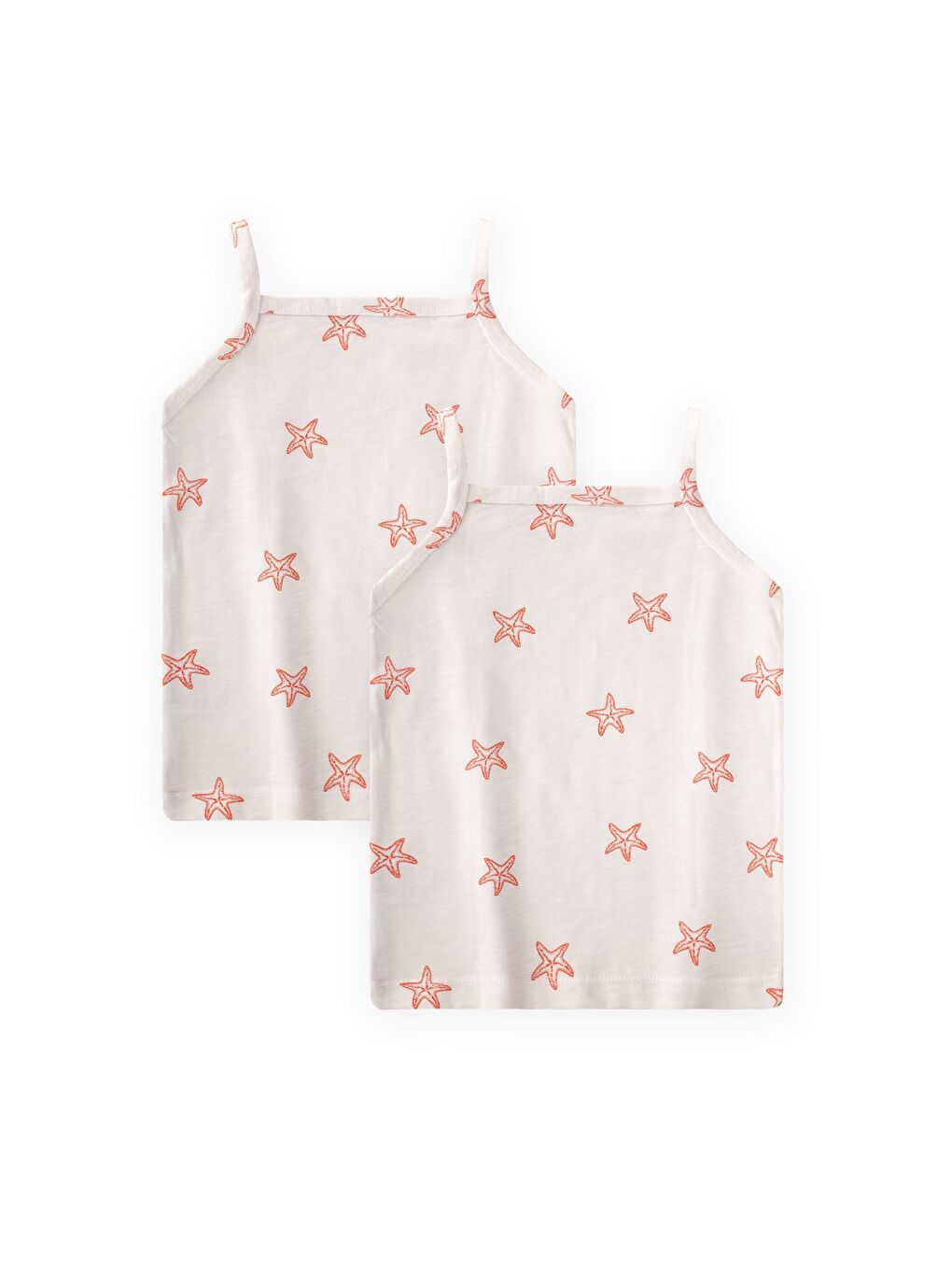 Kahverengi İp Askılı Kız Atlet Üçlü Deniz Yıldızı Kırmızı-1