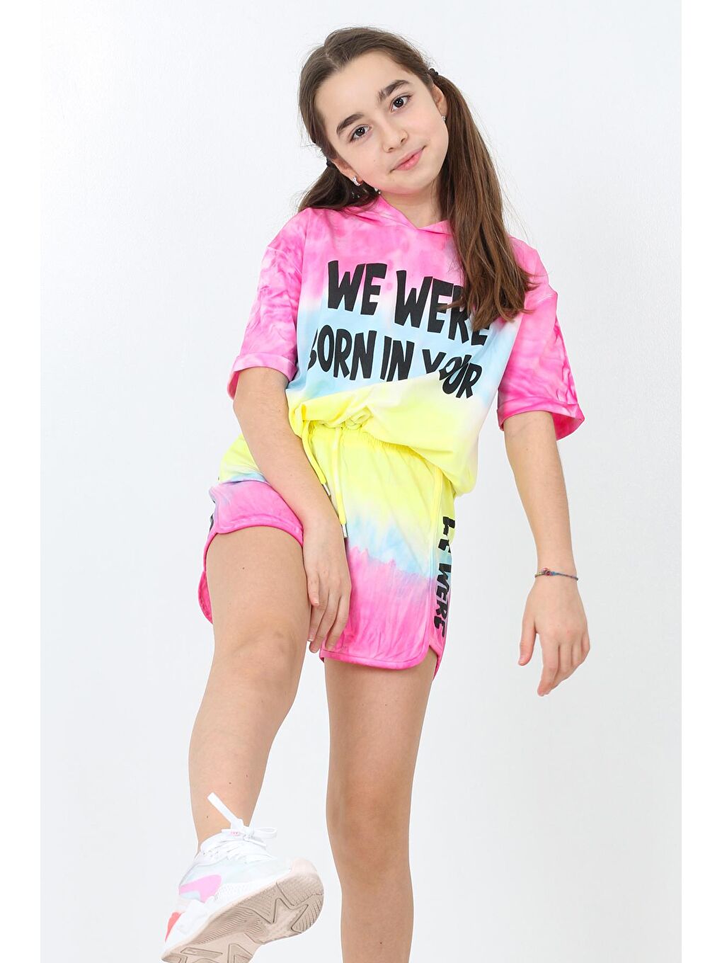 Mavi Kız Çocuk Batik Kapüşonlu Takım 10-15 Yaş 13859