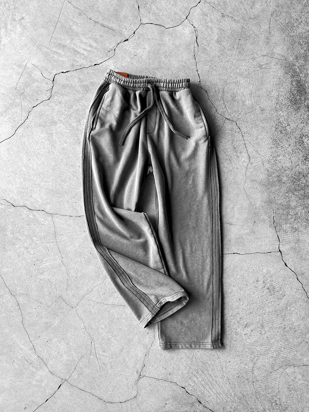 Gri Erkek Baggy Fit Yıkamalı Jogger Pantolon Füme-4