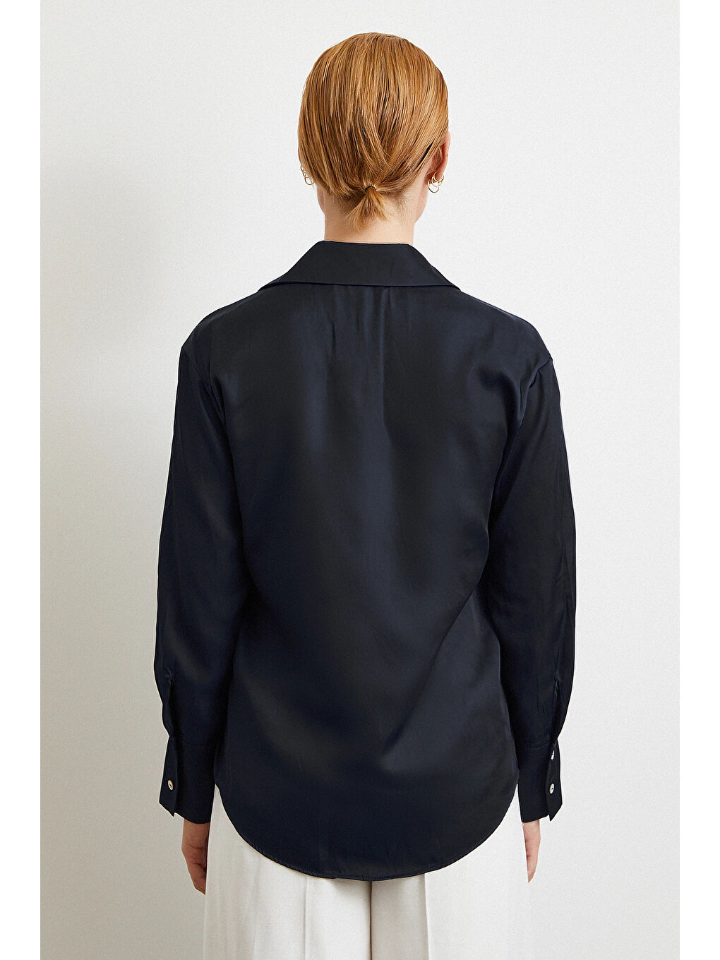 Diagonal Desen Gömlek Siyah-5