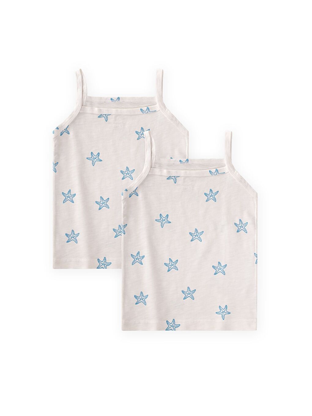 İp Askılı Kız Atlet Üçlü Deniz Yıldızı Mavi