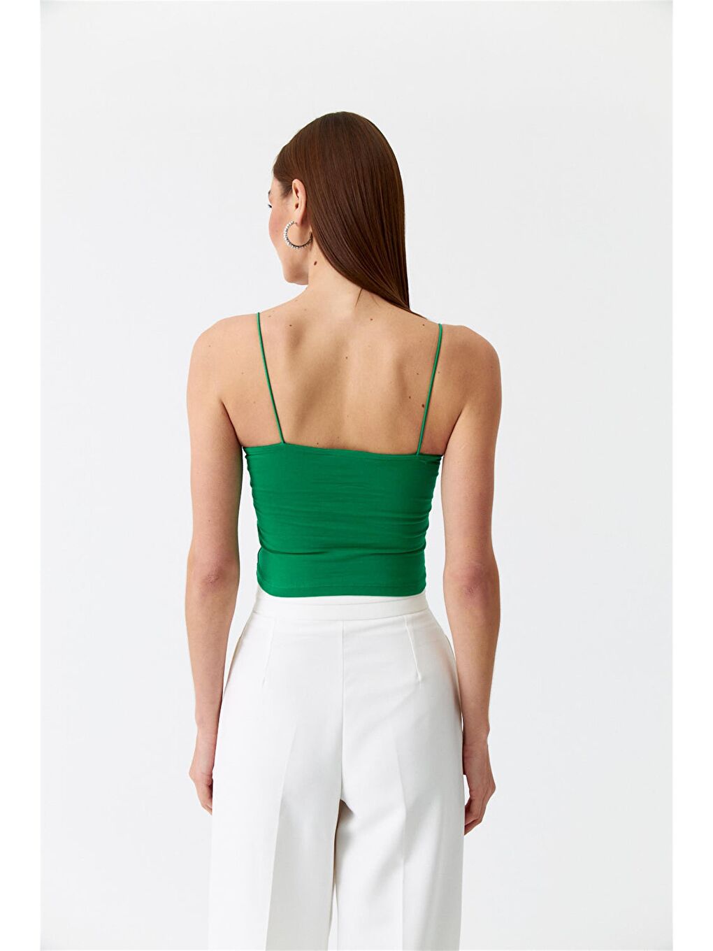 İp Askılı Yeşil Crop Top-4