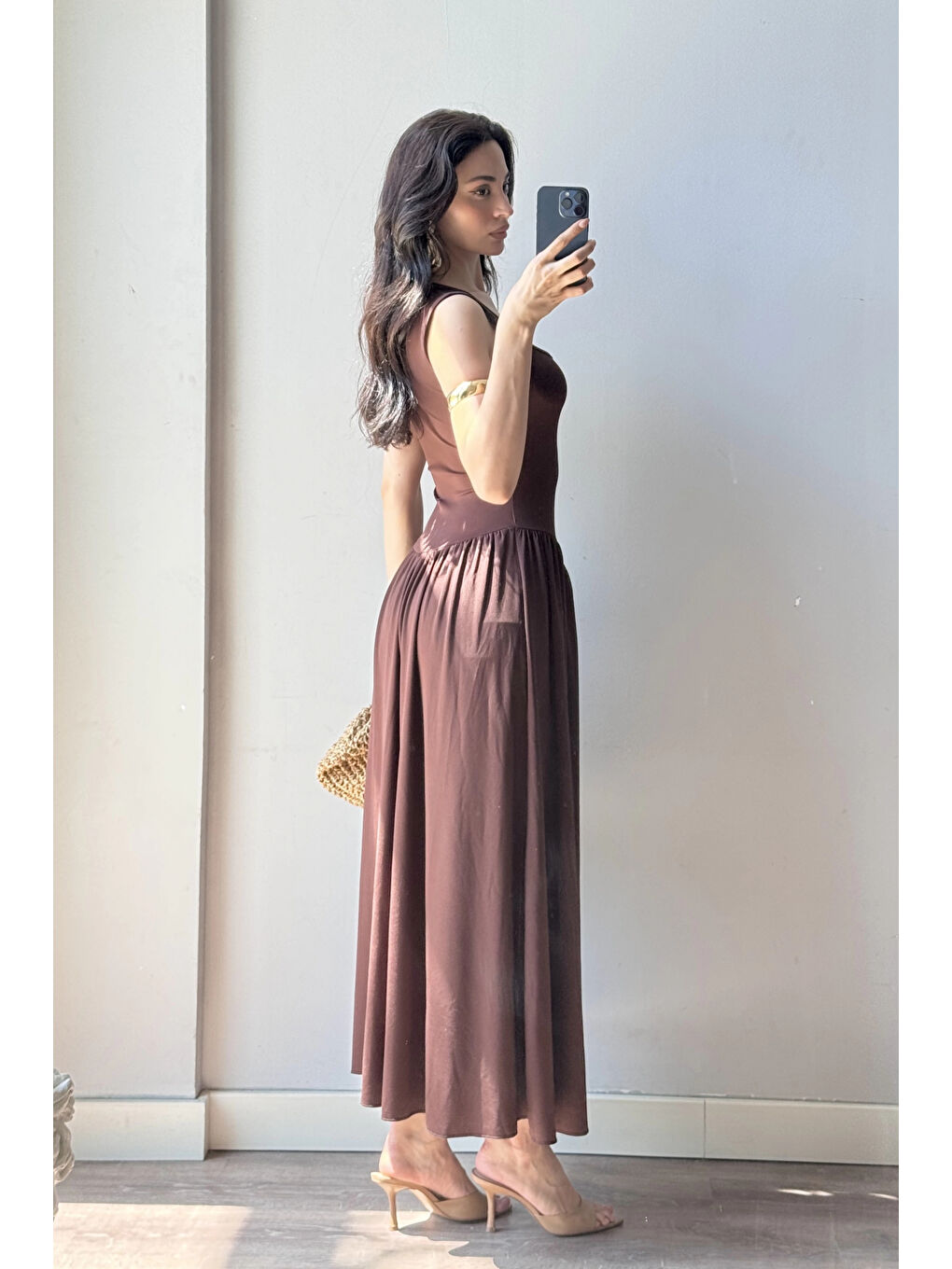 Karışık Kadın Kahve Uzun Elbise 0994-0099-3