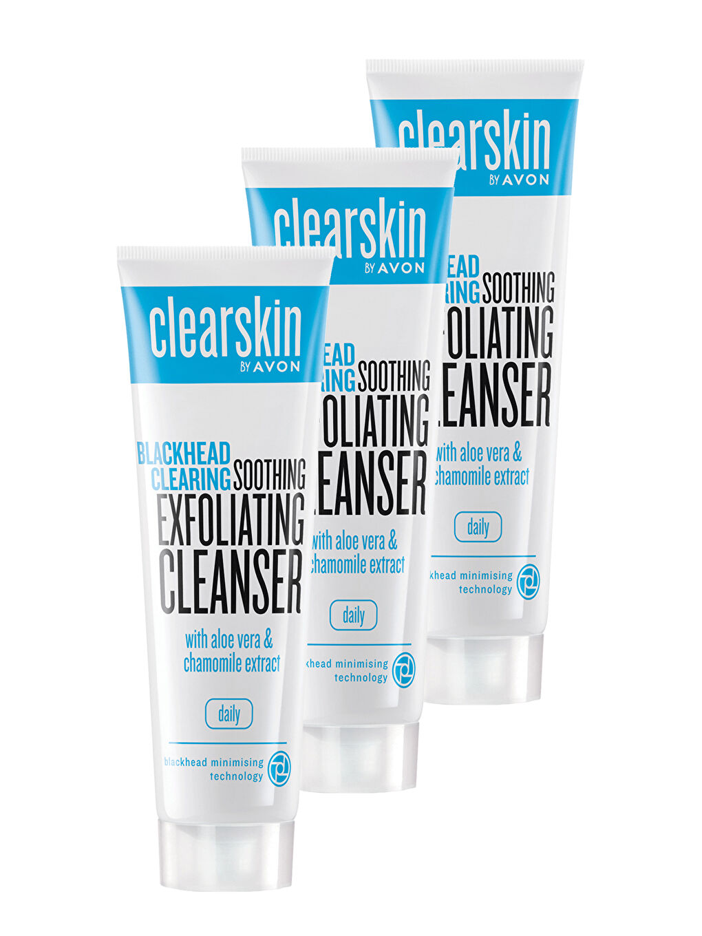 AVON Renksiz Clearskin Siyah Nokta Yatıştırıcı Peeling Temizleyici 100 Ml. Üçlü Set