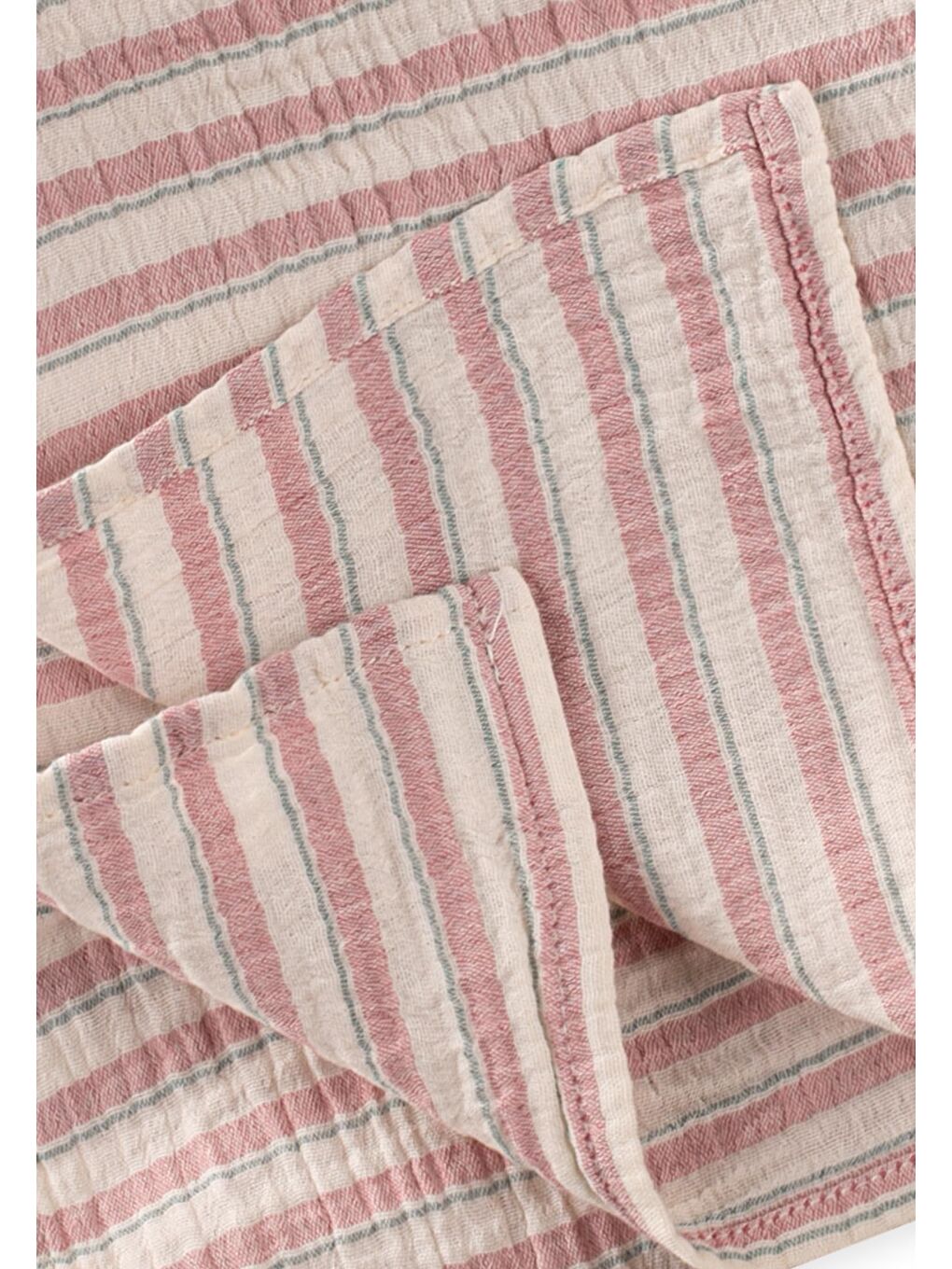 Pembe Naturel Battaniye 90X100cm Gül Kurusu Çizgili-2