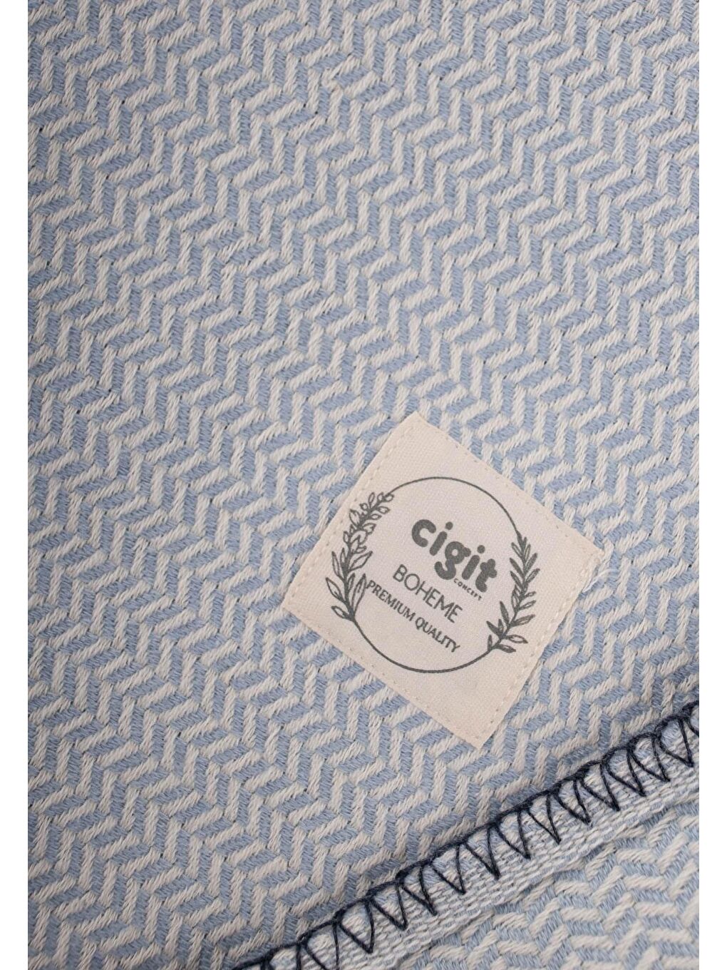 Çoban Dikişli Battaniye 93X100 Cm (+/- 3 Cm ) Mavi-2