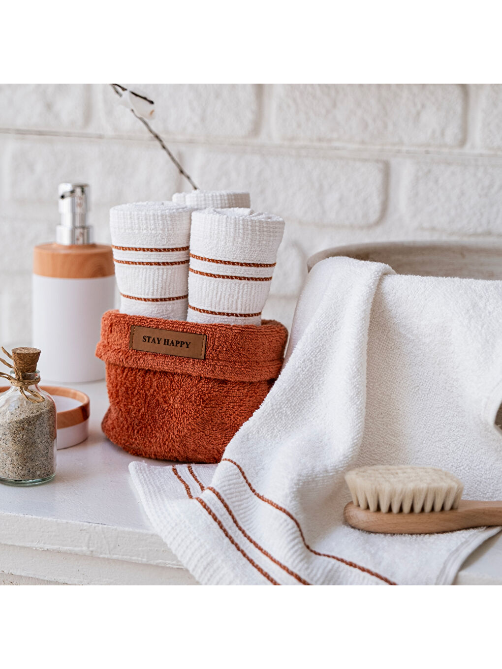 Turuncu Home Daily 4 lü Havlu Seti 30x50 Cm-Kiremit-1