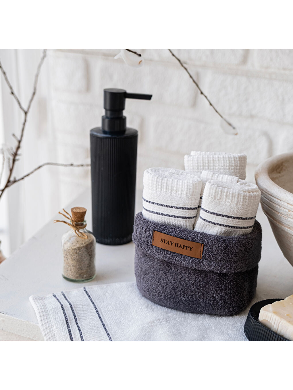 Home Daily 4 lü Havlu Seti 30x50 Cm-Antrasit-1