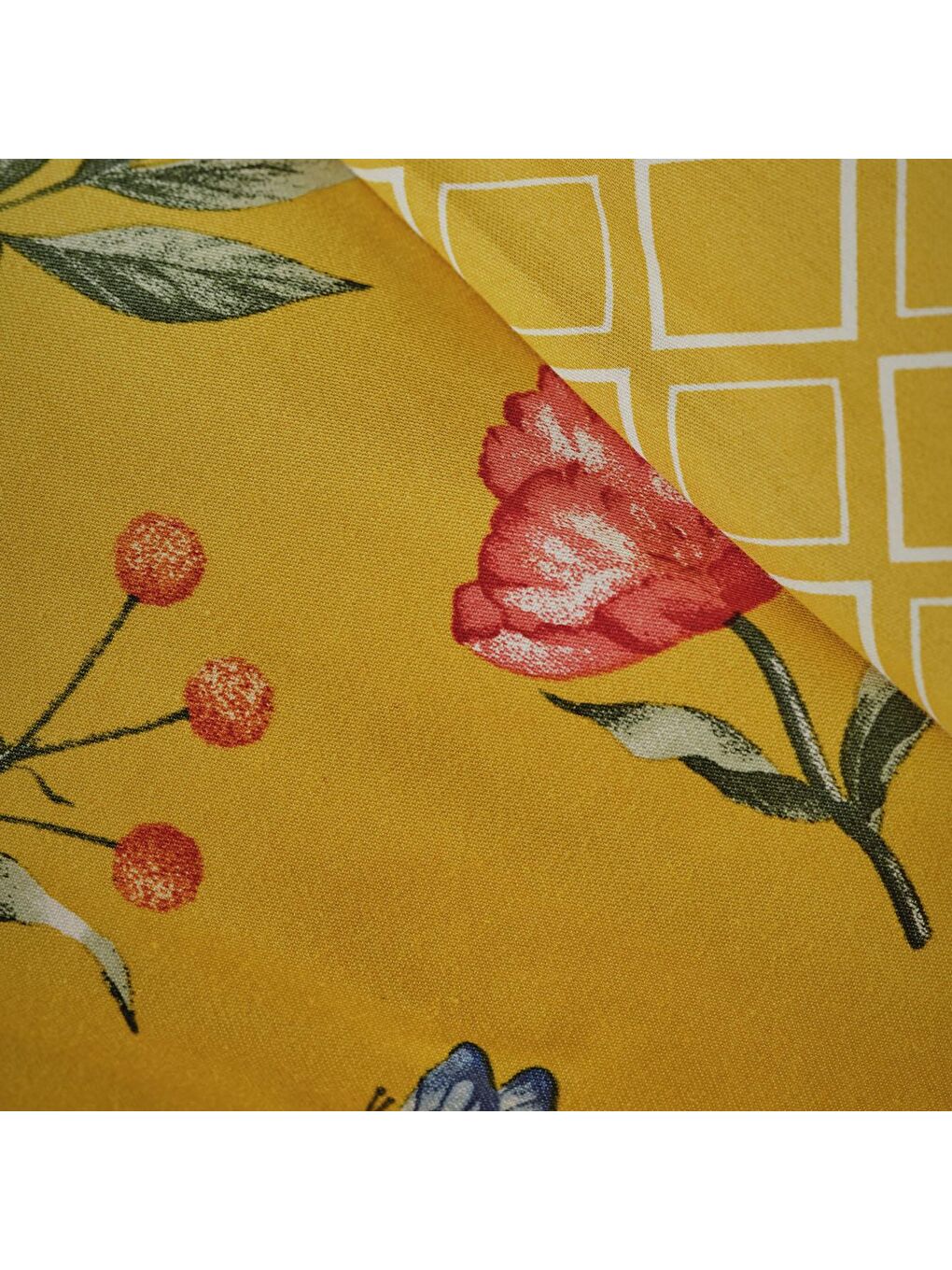 %100 Pamuk Saten Nicole Çift Kişilik Nevresim Takımı Koyu Sarı-2