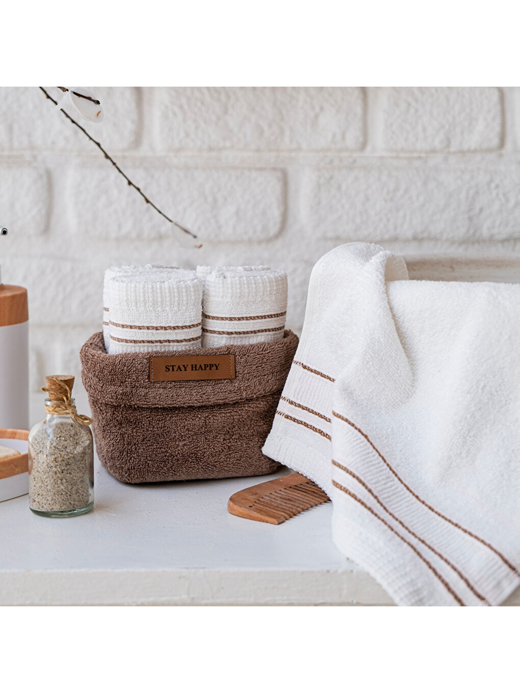 Home Daily 4 lü Havlu Seti 30x50 Cm-Kahverengi-2
