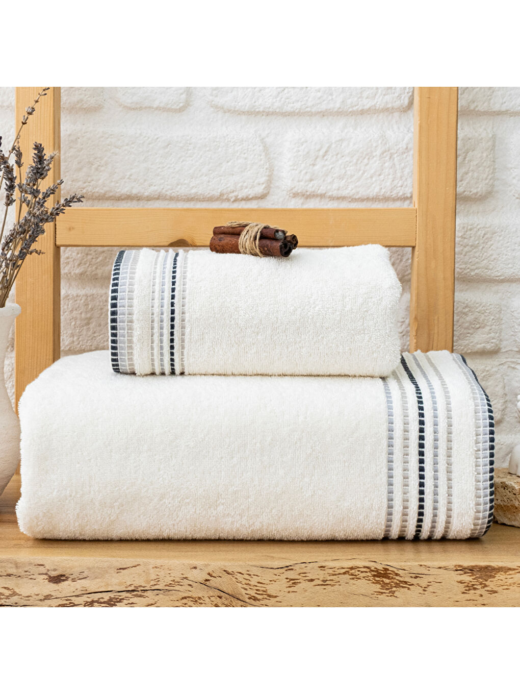 Ekru Home Rosy Armürlü Havlu 70x140 Cm-Krem-1