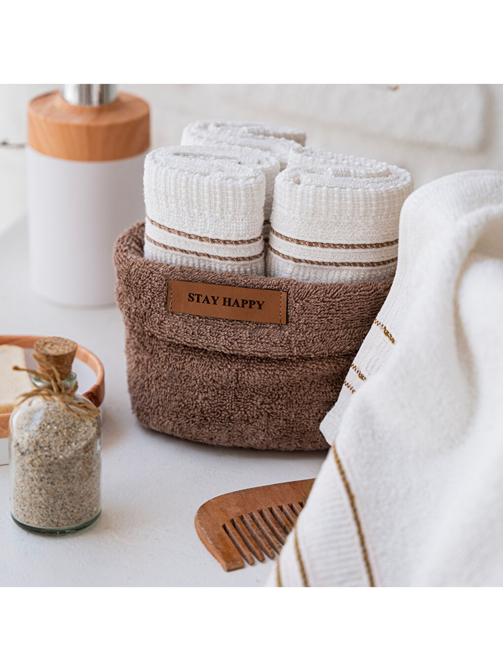 Home Daily 4 lü Havlu Seti 30x50 Cm-Kahverengi-3