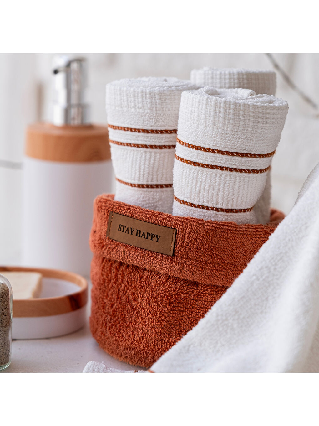 Turuncu Home Daily 4 lü Havlu Seti 30x50 Cm-Kiremit-4