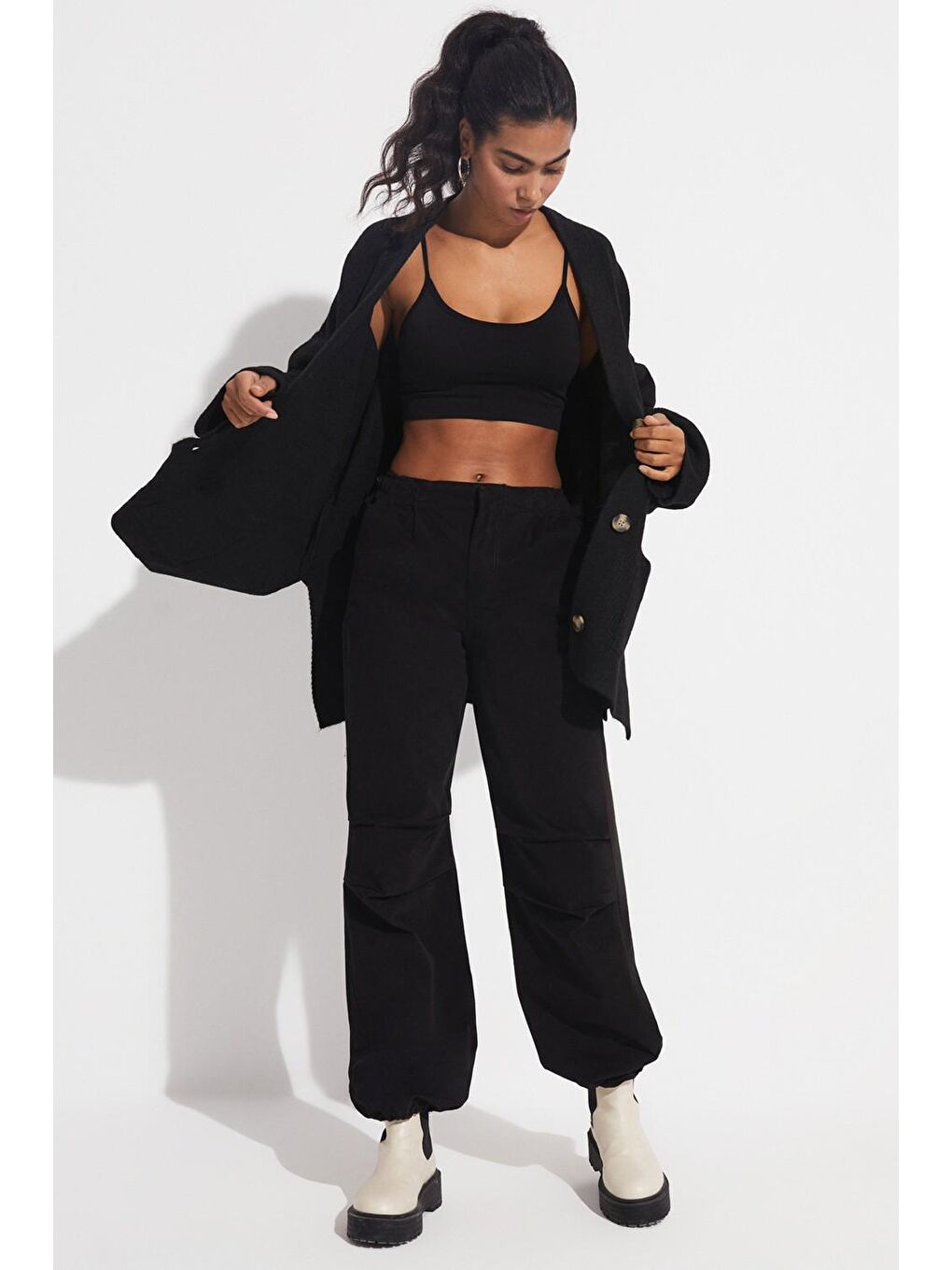 Siyah Pamuk Pantolon-1