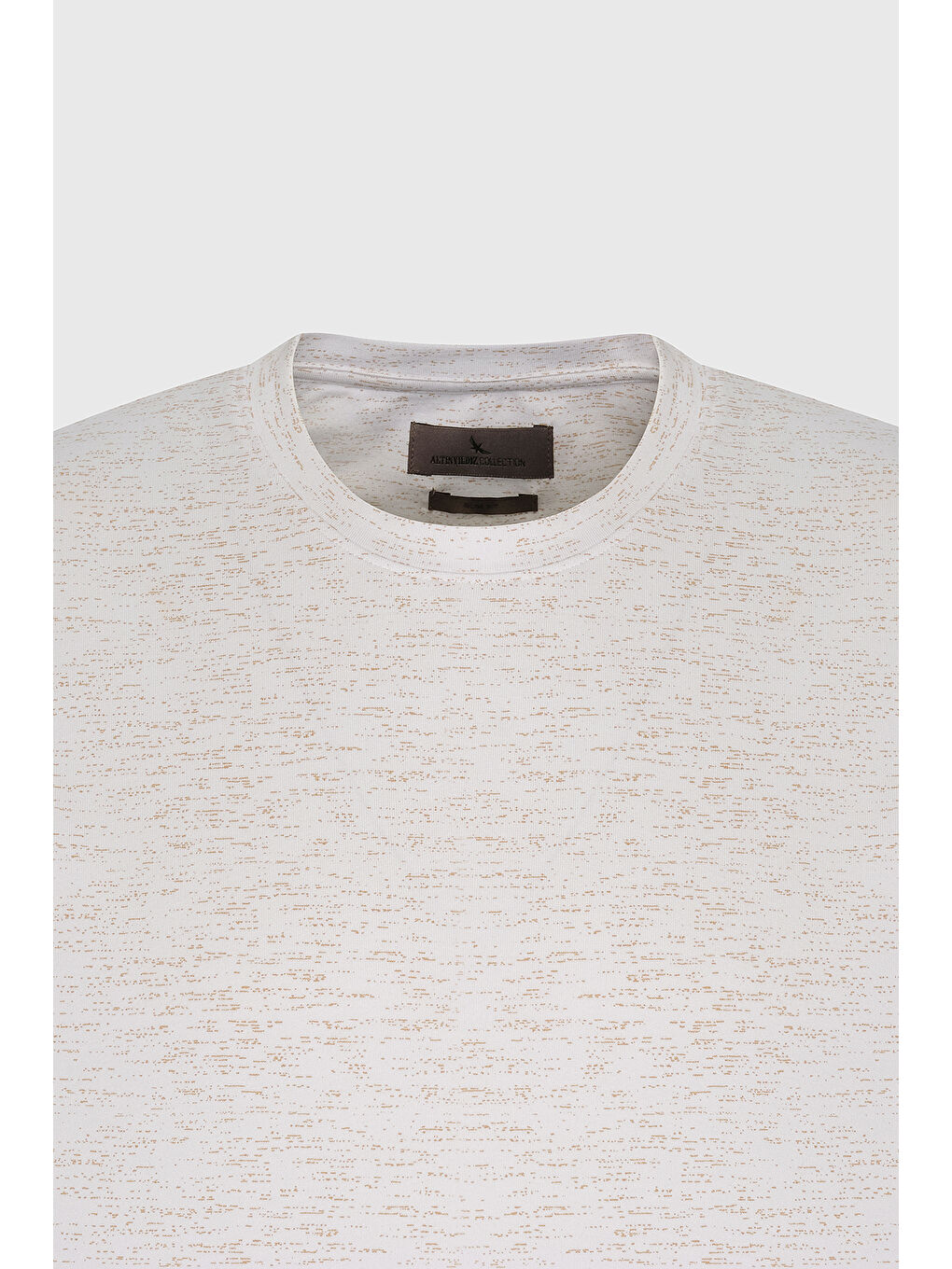 Erkek Beyaz Slim Fit Dar Kesim Bisiklet Yaka Pamuklu Kısa Kollu Tişört-5