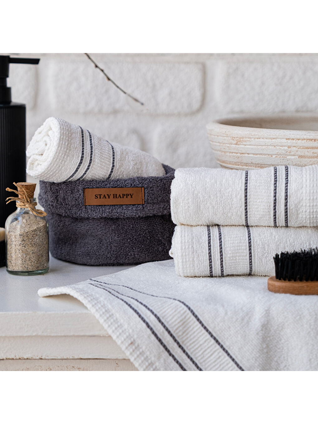 Home Daily 4 lü Havlu Seti 30x50 Cm-Antrasit-4