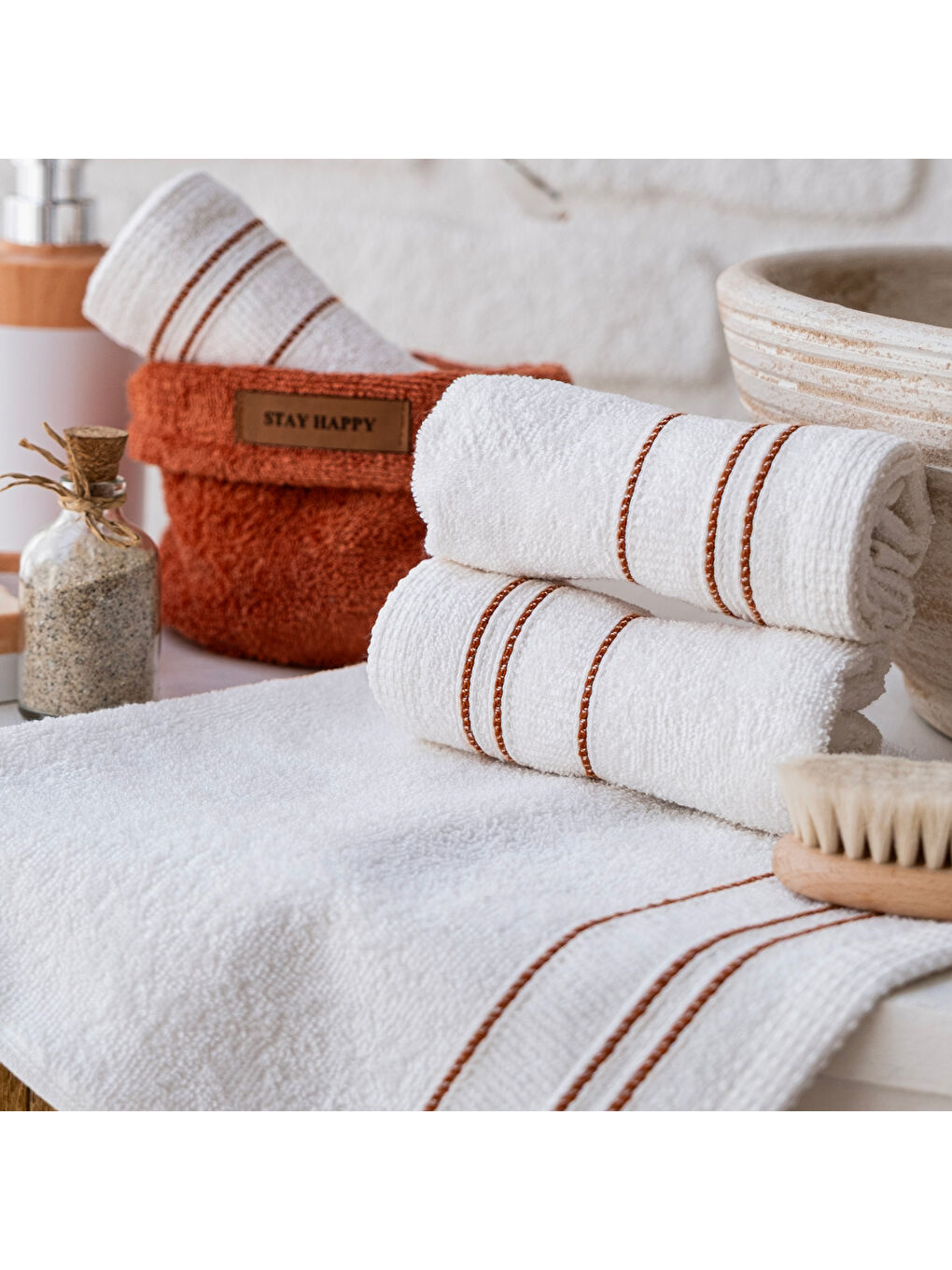 Turuncu Home Daily 4 lü Havlu Seti 30x50 Cm-Kiremit-5