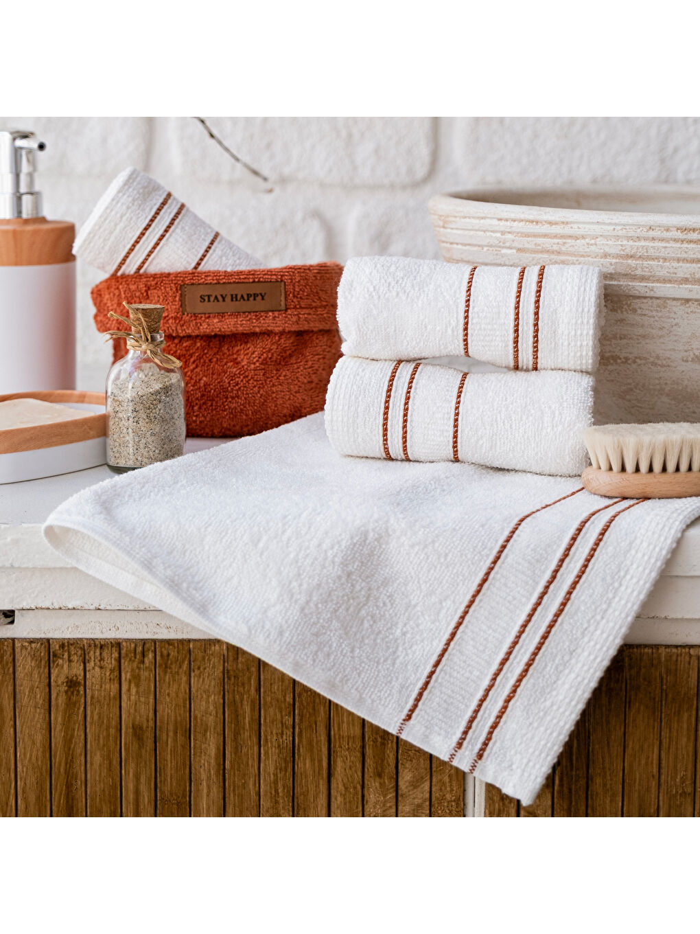 Turuncu Home Daily 4 lü Havlu Seti 30x50 Cm-Kiremit-6
