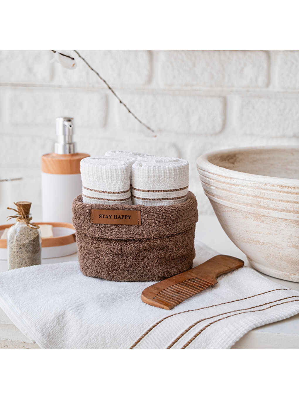 Home Daily 4 lü Havlu Seti 30x50 Cm-Kahverengi-4