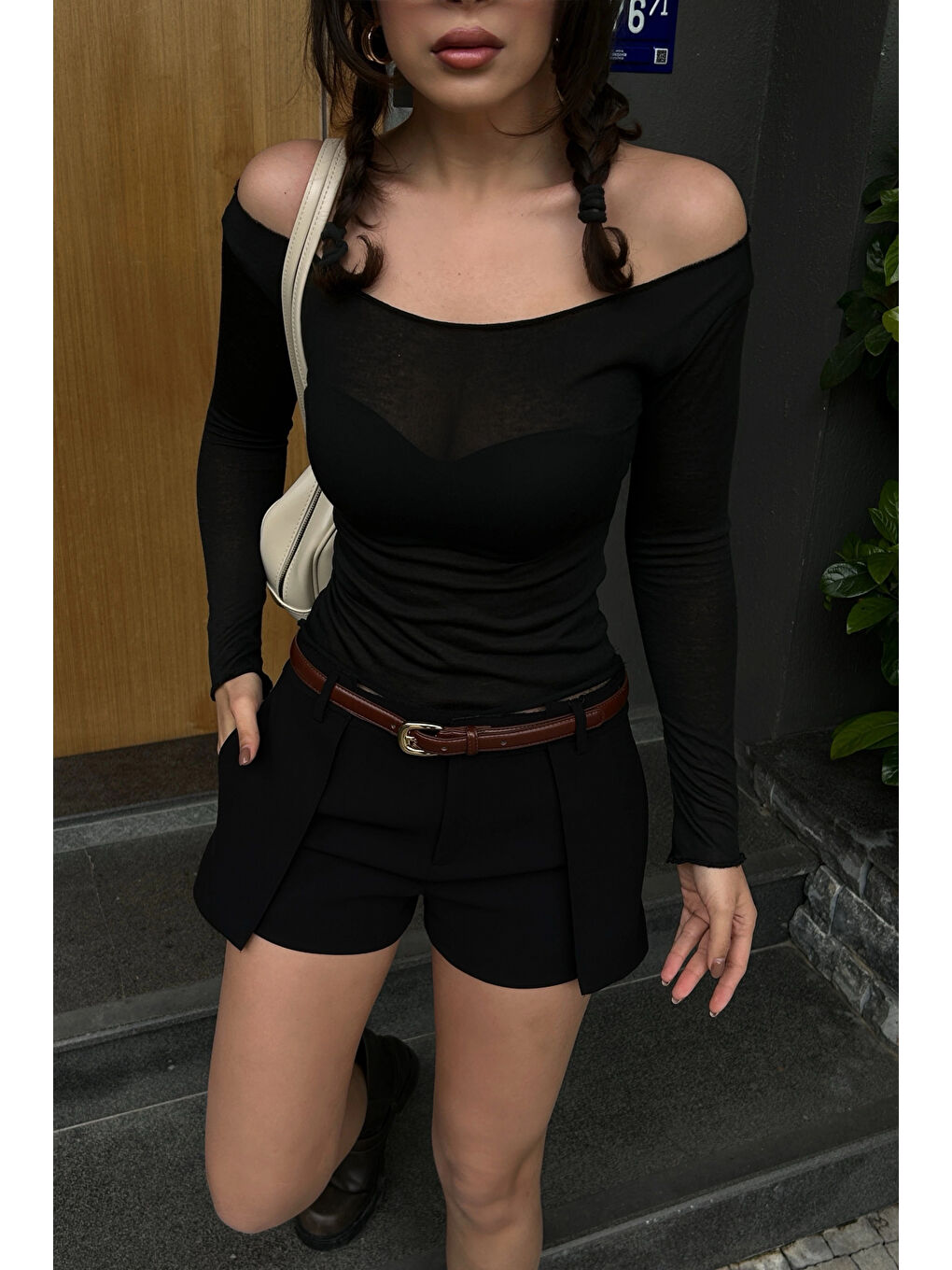 Karışık Kadın Siyah Sonsuz Kumaş Bluz 1017-0160-1