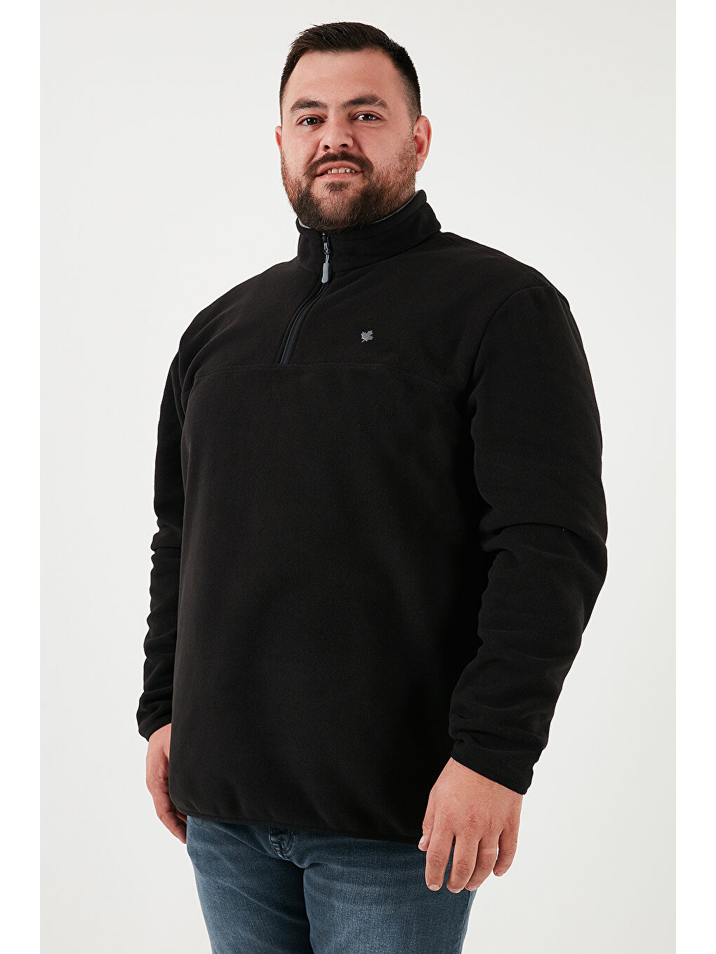 Siyah Regular Fit Anti-Pilling Büyük Beden Dik Yaka Kışlık Şardonlu 2'li Paket Polar 5906001BS2-2