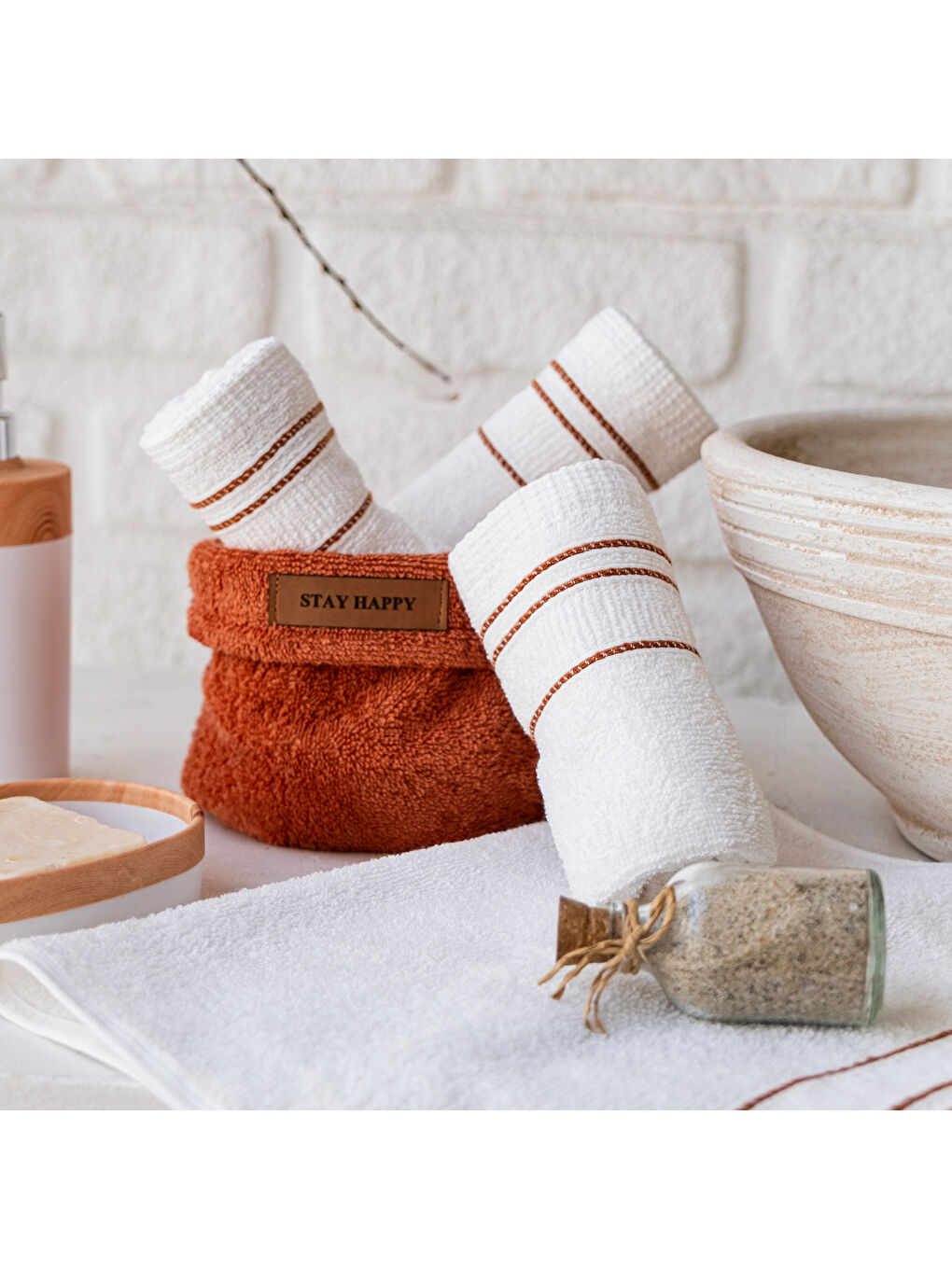 Turuncu Home Daily 4 lü Havlu Seti 30x50 Cm-Kiremit-8