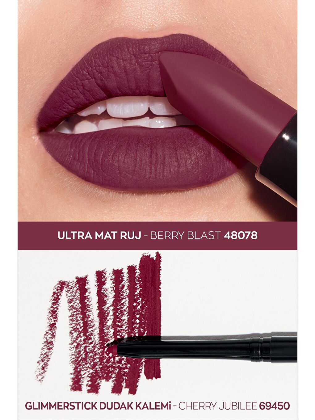 AVON Ultra Mat Ruj Berry Blast ve Glimmerstick Dudak Kalemi Chery Jubilee Paketi - 1