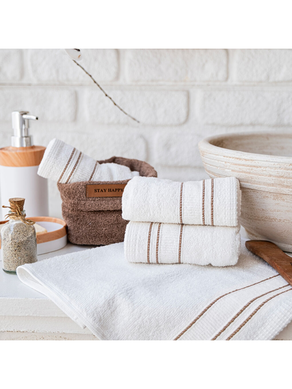 Home Daily 4 lü Havlu Seti 30x50 Cm-Kahverengi-7