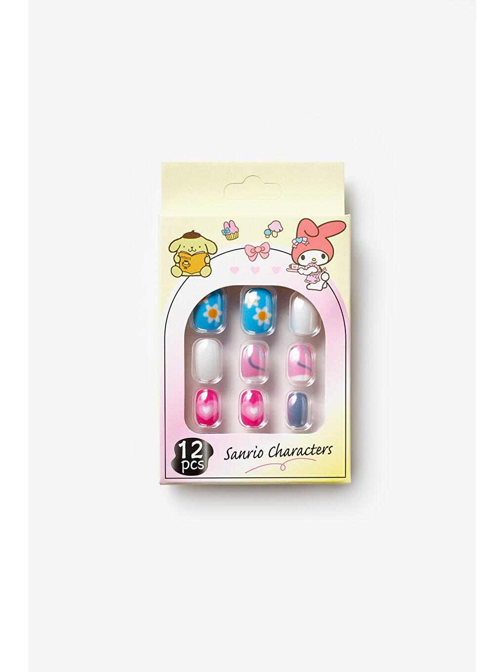 Çok Renkli  Çiçek Temalı Kız Çocuk Takma Tırnak-1