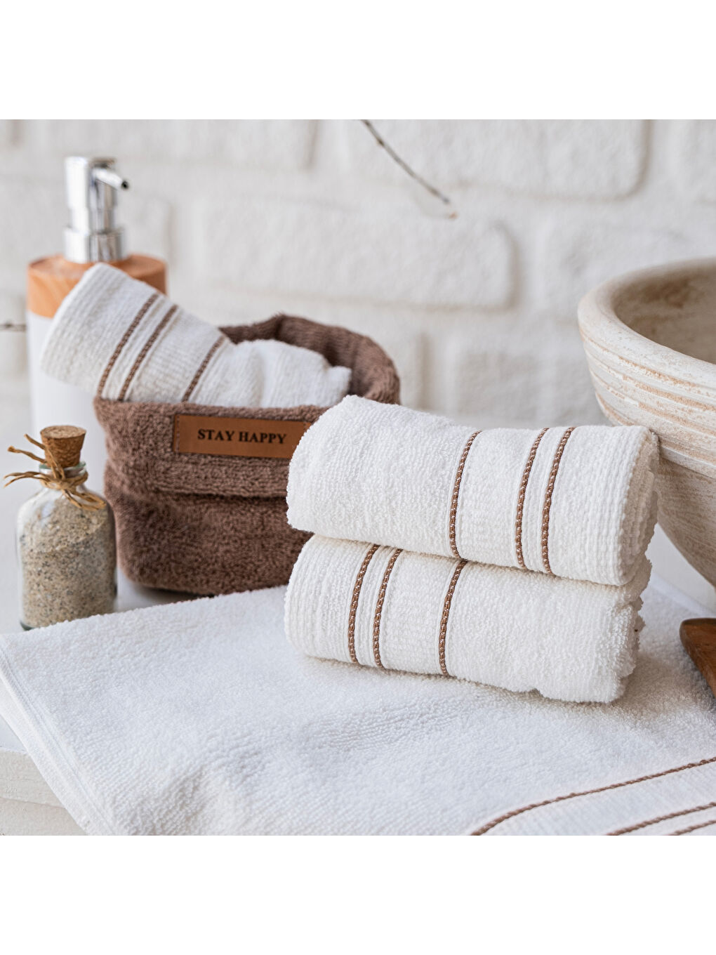 Home Daily 4 lü Havlu Seti 30x50 Cm-Kahverengi-8