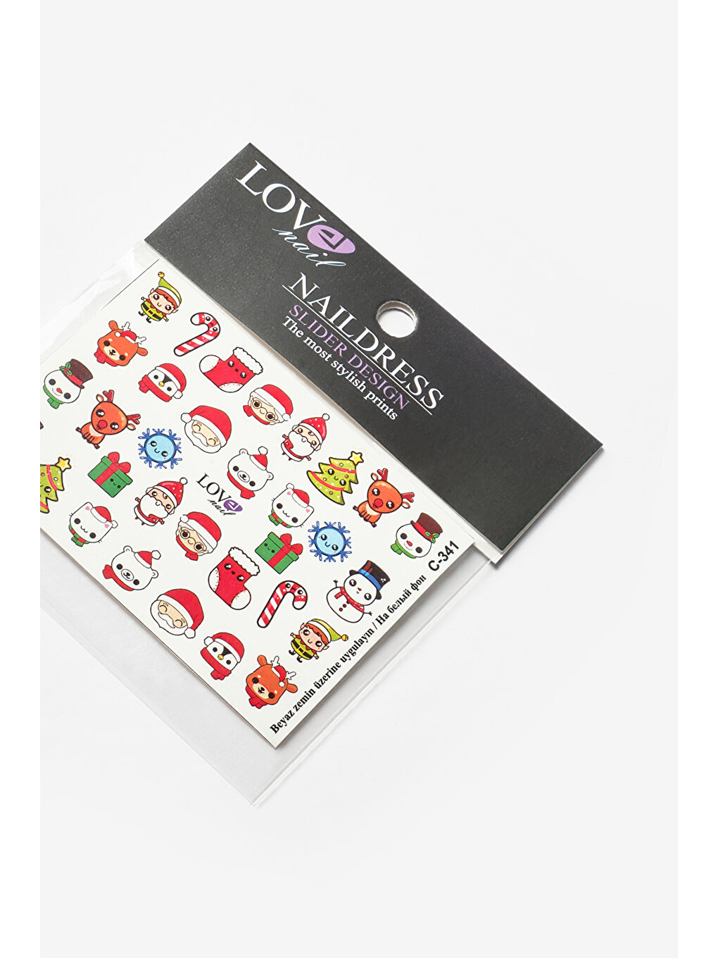 Kırmızı  Baston Şeker Temalı Kız Çocuk Tırnak Sticker-1