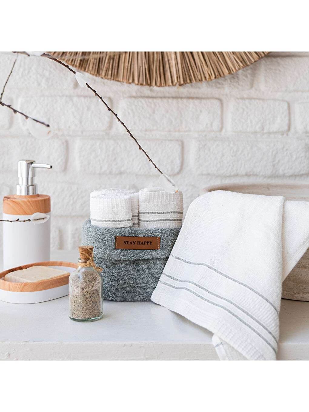 Home Daily 4 lü Havlu Seti 30x50 Cm-Yeşil-5