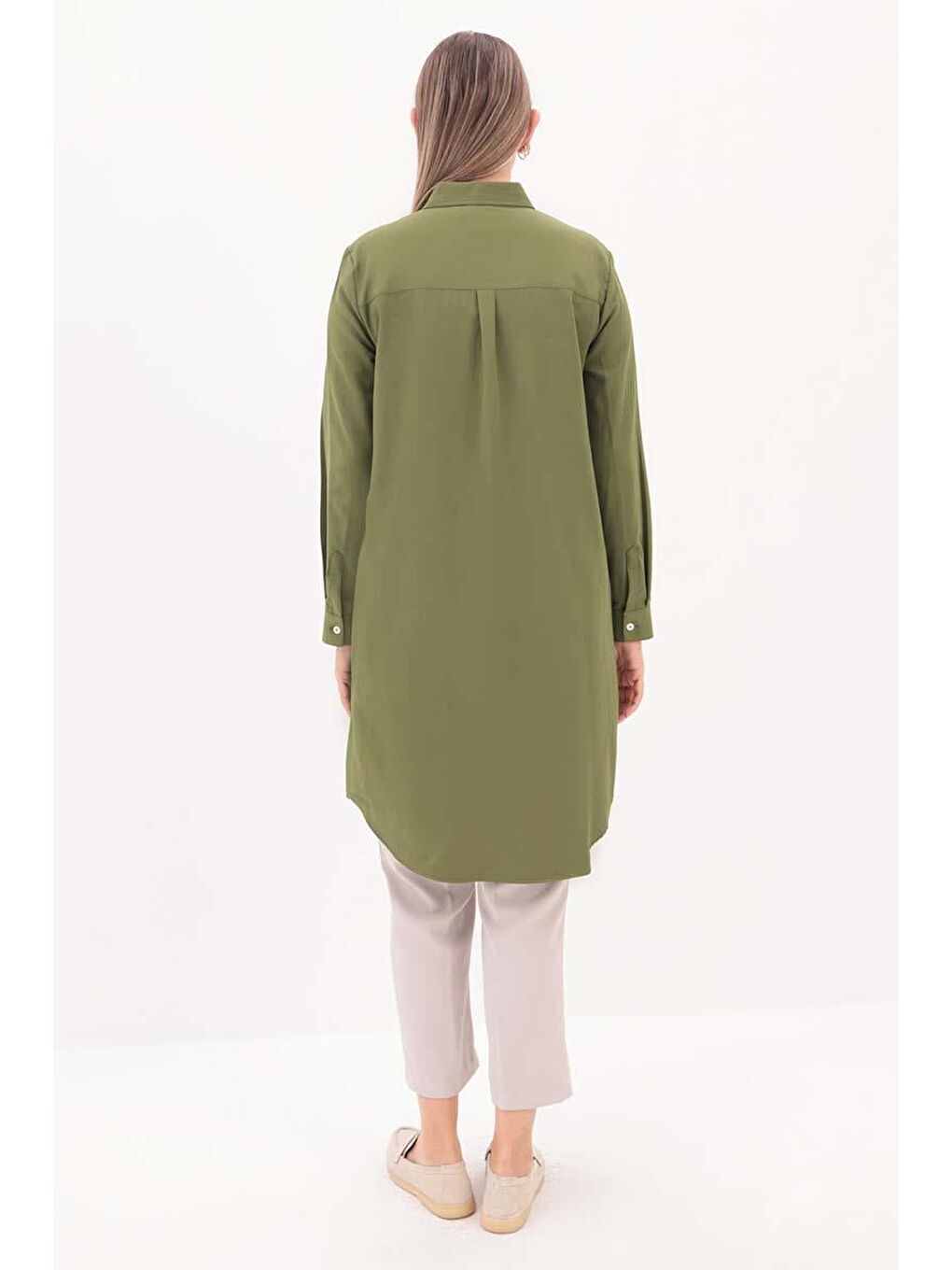 Haki-Gizli Patlı Gömlek Tunik-3